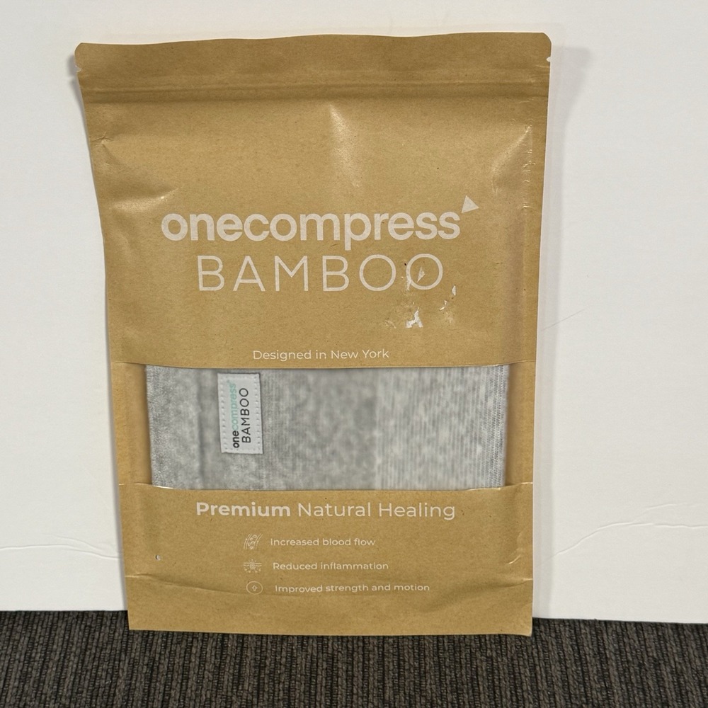 NWT OneCompress Bamboo Knee Sleeve Unisex Large Gray New Compression Support